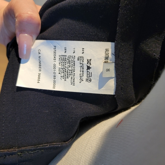 VALENTINO NAVY BLUE MIDI WOOL DRESS - Picture 7 of 8